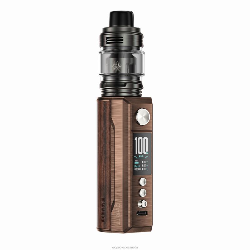 VOOPOO DRAG M100S Mod Device Antique Brass & Padauk 22FNH275 VOOPOO Coils Canada