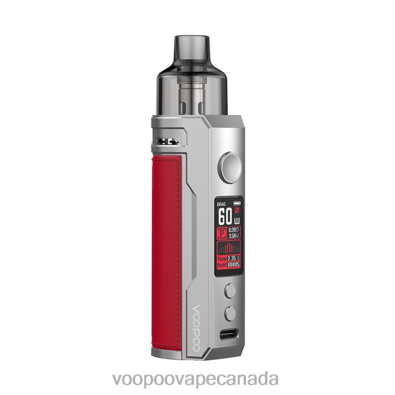 VOOPOO DRAG S Pod Mod Kit Silver Red 22FNH202 VOOPOO Vape Canada