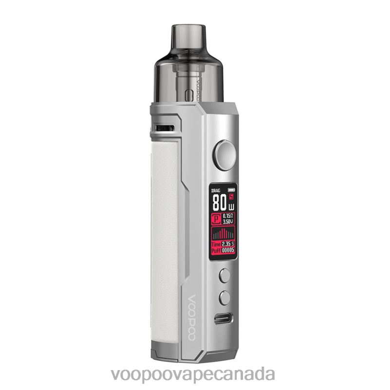 VOOPOO DRAG X Pod Mod Kit Silver White 22FNH177 VOOPOO Seal Canada
